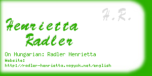 henrietta radler business card